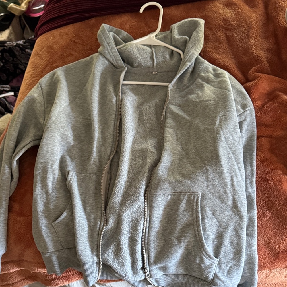SHEIN Gray Teddy Jacket